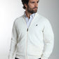 Gilet zippé col camionneur Morgan en coton Milano blanc – Gentleman Farmer, vue 6