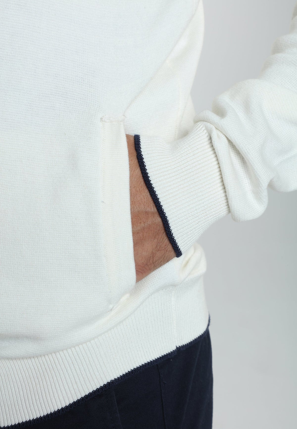 Gilet zippé col camionneur Morgan en coton Milano blanc – Gentleman Farmer, vue 8
