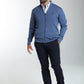 Gilet zippé col camionneur Morgan en coton Milano bleu – Gentleman Farmer, vue 1