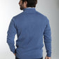 Gilet zippé col camionneur Morgan en coton Milano bleu – Gentleman Farmer, vue 3