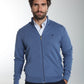 Gilet zippé col camionneur Morgan en coton Milano bleu – Gentleman Farmer, vue 4