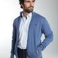 Gilet zippé col camionneur Morgan en coton Milano bleu – Gentleman Farmer, vue 5