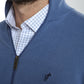 Gilet zippé col camionneur Morgan en coton Milano bleu – Gentleman Farmer, vue 6