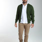 Gilet zippé col camionneur Morgan en coton Milano kaki – Gentleman Farmer, vue 1