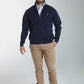 Gilet zippé col camionneur Morgan en coton Milano marine – Gentleman Farmer, vue 1