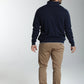 Gilet zippé col camionneur Morgan en coton Milano marine – Gentleman Farmer, vue 3