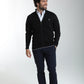 Gilet zippé col camionneur Morgan en coton Milano noir – Gentleman Farmer, vue 2