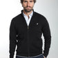 Gilet zippé col camionneur Morgan en coton Milano noir – Gentleman Farmer, vue 5