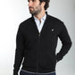 Gilet zippé col camionneur Morgan en coton Milano noir – Gentleman Farmer, vue 6