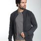 Gilet zippé Lyan en coton jacquard anthracite – Gentleman Farmer, vue 1