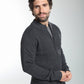 Gilet zippé Lyan en coton jacquard anthracite – Gentleman Farmer, vue 3
