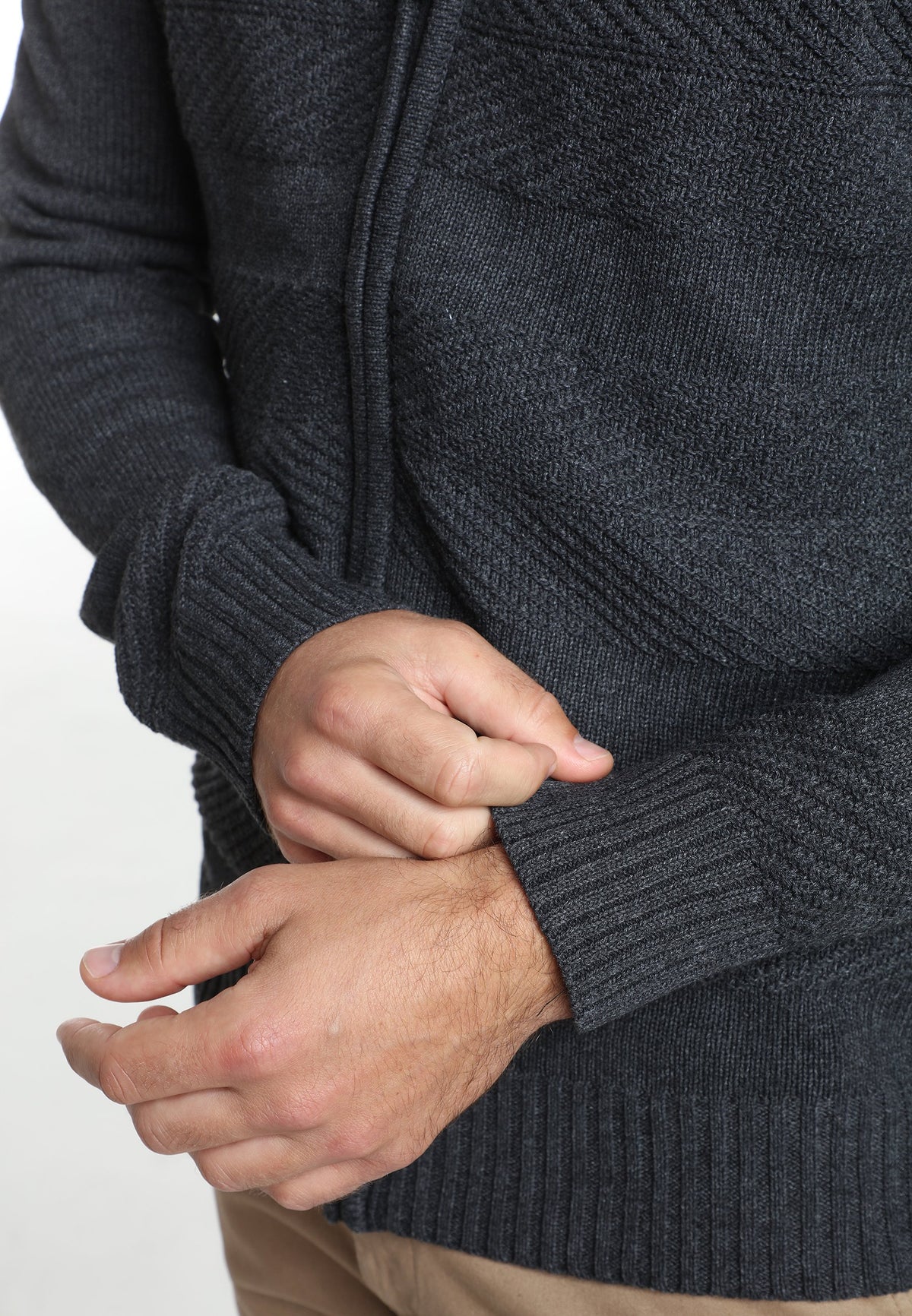 Gilet zippé Lyan en coton jacquard anthracite – Gentleman Farmer, vue 6