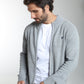 Gilet zippé Lyan en coton jacquard gris – Gentleman Farmer, vue 6
