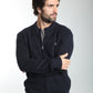 Gilet zippé Lyan en coton jacquard marine – Gentleman Farmer, vue 3