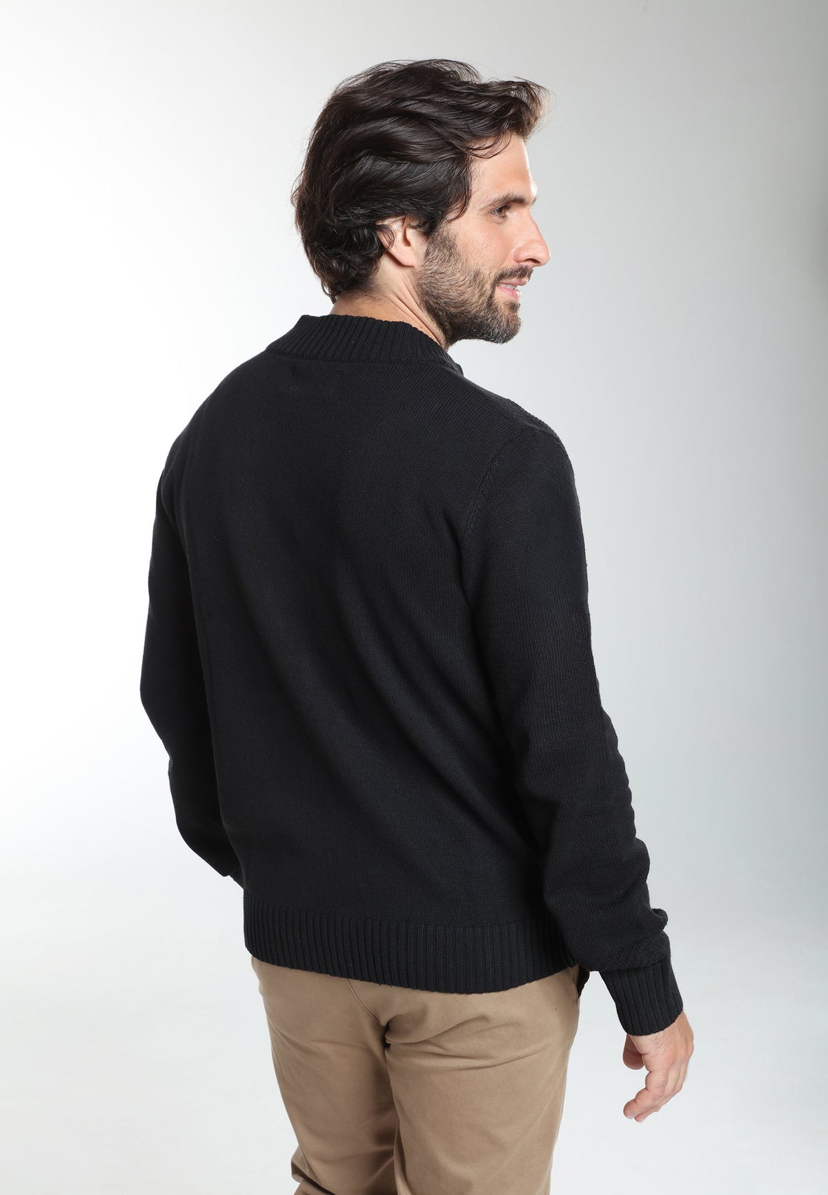 Gilet zippé Lyan en coton jacquard noir – Gentleman Farmer, vue 5