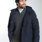 Parka à capuche amovible Prince en polyester marine – Gentleman Farmer, vue 5