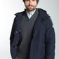 Parka à capuche amovible Prince en polyester marine – Gentleman Farmer, vue 6