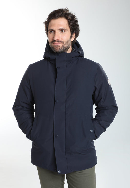 Parka à capuche amovible Prince en polyester marine – Gentleman Farmer, vue 7