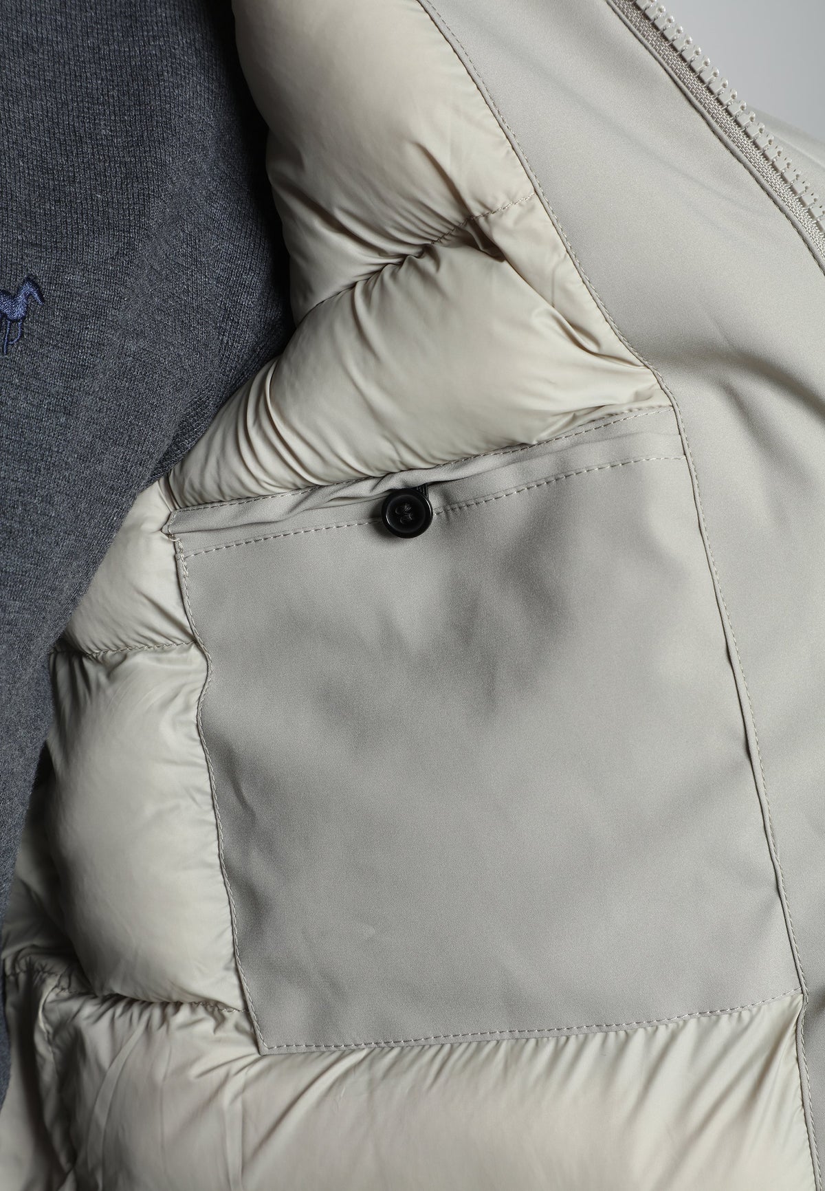 Parka à capuche amovible Prince en polyester taupe – Gentleman Farmer, vue 13