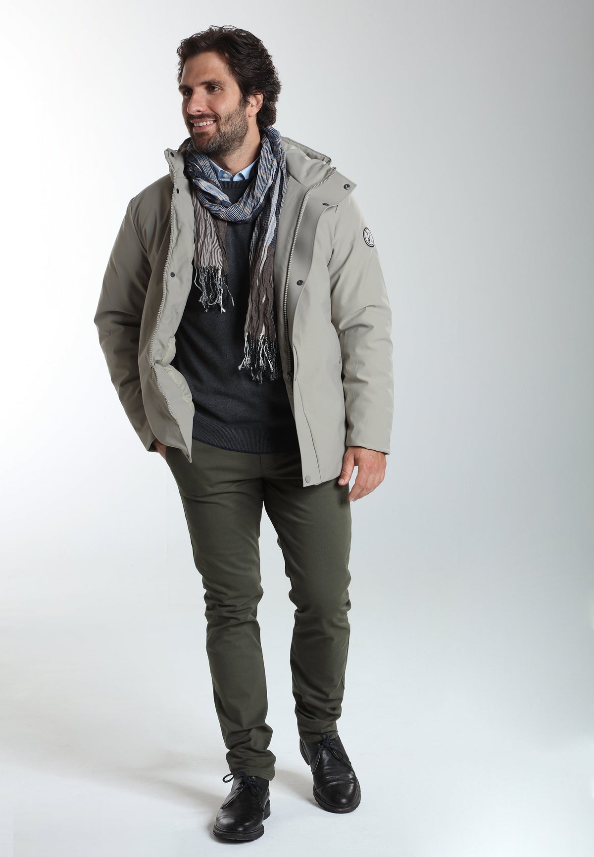 Parka à capuche amovible Prince en polyester taupe – Gentleman Farmer, vue 2