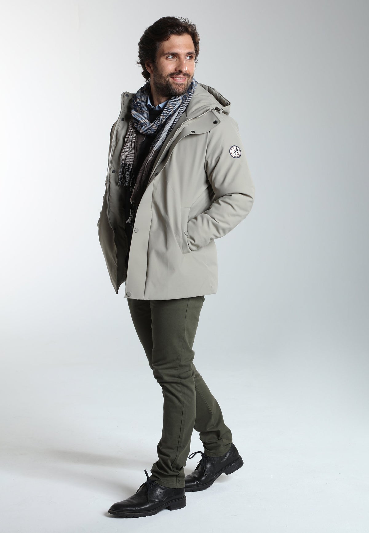 Parka à capuche amovible Prince en polyester taupe – Gentleman Farmer, vue 3