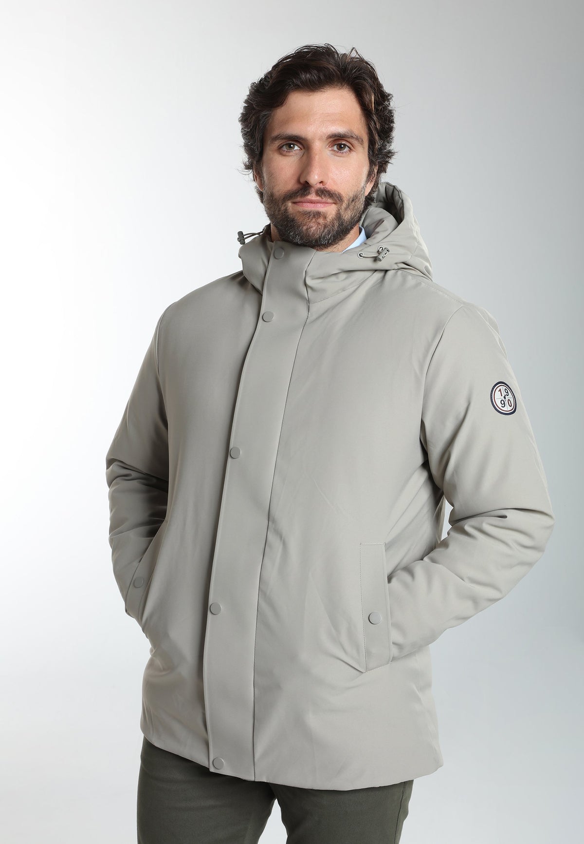 Parka à capuche amovible Prince en polyester taupe – Gentleman Farmer, vue 7