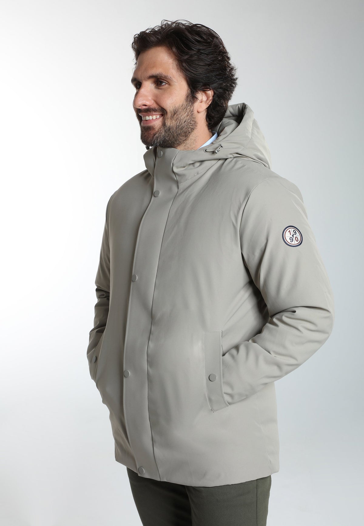Parka à capuche amovible Prince en polyester taupe – Gentleman Farmer, vue 8