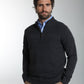 Pull col camionneur zippé Léopol en coton jacquard anthracite – Gentleman Farmer, vue 1