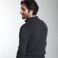 Pull col camionneur zippé Léopol en coton jacquard anthracite – Gentleman Farmer, vue 3