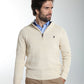 Pull col camionneur zippé Léopol en coton jacquard écru – Gentleman Farmer, vue 1