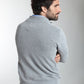 Pull col camionneur zippé Léopol en coton jacquard gris – Gentleman Farmer, vue 3