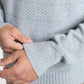 Pull col camionneur zippé Léopol en coton jacquard gris – Gentleman Farmer, vue 4