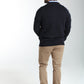 Pull col camionneur zippé Léopol en coton jacquard marine – Gentleman Farmer, vue 2