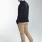 Pull col camionneur zippé Léopol en coton jacquard marine – Gentleman Farmer, vue 3