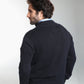 Pull col camionneur zippé Léopol en coton jacquard marine – Gentleman Farmer, vue 4