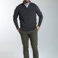 Pull col camionneur zippé Maxime en coton Milano anthracite – Gentleman Farmer, vue 1