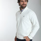Pull col camionneur zippé Maxime en coton Milano blanc – Gentleman Farmer, vue 3