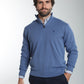 Pull col camionneur zippé Maxime en coton Milano bleu – Gentleman Farmer, vue 5