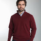 Pull col camionneur zippé Maxime en coton Milano bordeaux – Gentleman Farmer, vue 7