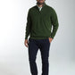 Pull col camionneur zippé Maxime en coton Milano kaki – Gentleman Farmer, vue 1