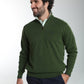 Pull col camionneur zippé Maxime en coton Milano kaki – Gentleman Farmer, vue 6