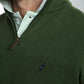 Pull col camionneur zippé Maxime en coton Milano kaki – Gentleman Farmer, vue 8