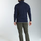 Pull col camionneur zippé Maxime en coton Milano marine – Gentleman Farmer, vue 4