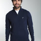 Pull col camionneur zippé Maxime en coton Milano marine – Gentleman Farmer, vue 6