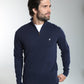 Pull col camionneur zippé Maxime en coton Milano marine – Gentleman Farmer, vue 7