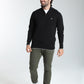 Pull col camionneur zippé Maxime en coton Milano noir – Gentleman Farmer, vue 1