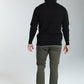 Pull col camionneur zippé Maxime en coton Milano noir – Gentleman Farmer, vue 3