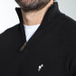 Pull col camionneur zippé Maxime en coton Milano noir – Gentleman Farmer, vue 7