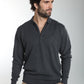 Pull col polo Marvin en coton Milano anthracite – Gentleman Farmer, vue 6