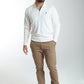 Pull col polo Marvin en coton Milano blanc – Gentleman Farmer, vue 1